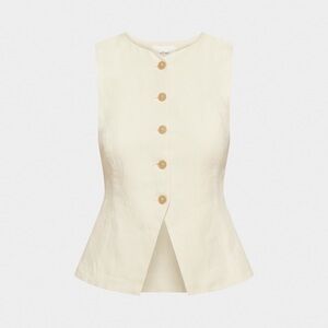 Aritzia regal linen vest top, size 8, birch